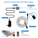 16.4ft RGB LED Strip Lights Kit, RGB LED Light Strip 5050 LED Tape Lights, Color Changing LED Strip Lights with Remote for Home Lighting Kitchen Bed Flexible Strip Lights for Bar Home Decoration