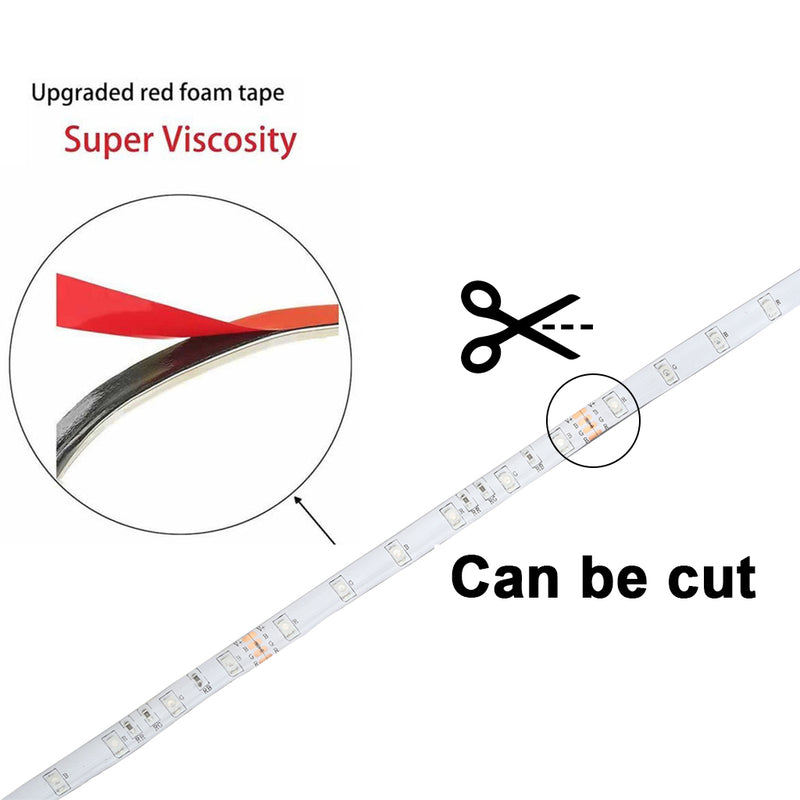 UV LED Strip Lights - 2 Pack Battery Operated LED Black Light Strip Kit with 6.6FT Ultraviolet IP65 Waterproof Super Bright LED Strip Lights, Battery Case by iCreating