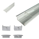 iCreating 10mm Deep Flush Mounting LED Aluminum Channel for LED Strip Lights Compatible with PCB Width within 20mm