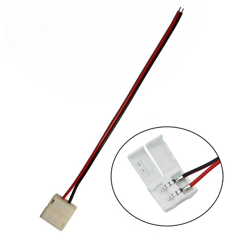 3528 2 Pin LED Strip Jumper Connector - iCreating 10PCS iCreating 12V Single Color Solderless LED Light Strip Wire Tape Connectors for 8mm Wide Flexible SMD 3528 2835 Single Color LED Strip Lights