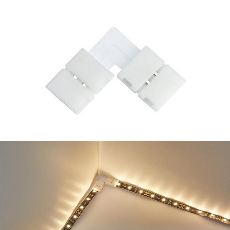 5050 2 Pin LED Strip Light Connector Kit - iCreating 10mm LED Connector Kit Includes 10x LED Strip Light Connector Pigtail, 10x Jumper Connector, 10x L Shape Connectors, 2x DC Connector, 2x Gapless Connectors