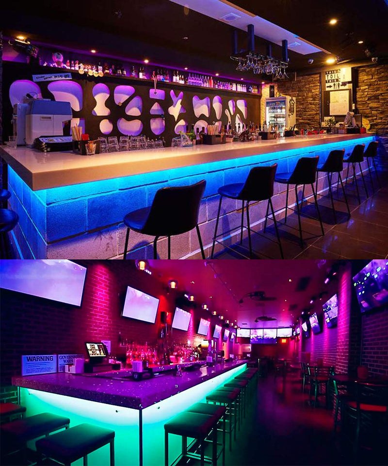 16.4ft RGB LED Strip Lights Kit, RGB LED Light Strip 5050 LED Tape Lights, Color Changing LED Strip Lights with Remote for Home Lighting Kitchen Bed Flexible Strip Lights for Bar Home Decoration