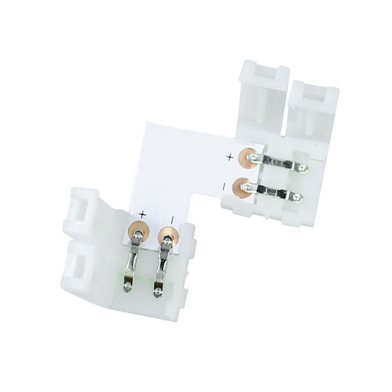 5050 2 Pin LED L Shape Connector - 10PCS iCreating 12V Single Color Solderless LED Light Strip Tape 90 Degree Corner Connectors for 10mm Wide Flexible SMD 5050 5630 Single Color LED Strip Lights