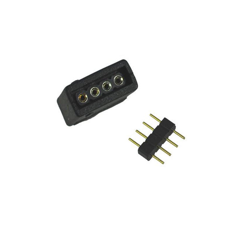 2 Way LED RGB Splitter Cable - iCreating 4PCS Black 5050 4 Pin RGB LED Strip Light Connector Splitter Y Wire with 12 PCS 4 Pin Male Connector for RGB 5050 3528 LED Light Strips