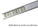 iCreating 10mm Deep Flush Mounting LED Aluminum Channel for LED Strip Lights Compatible with PCB Width within 20mm