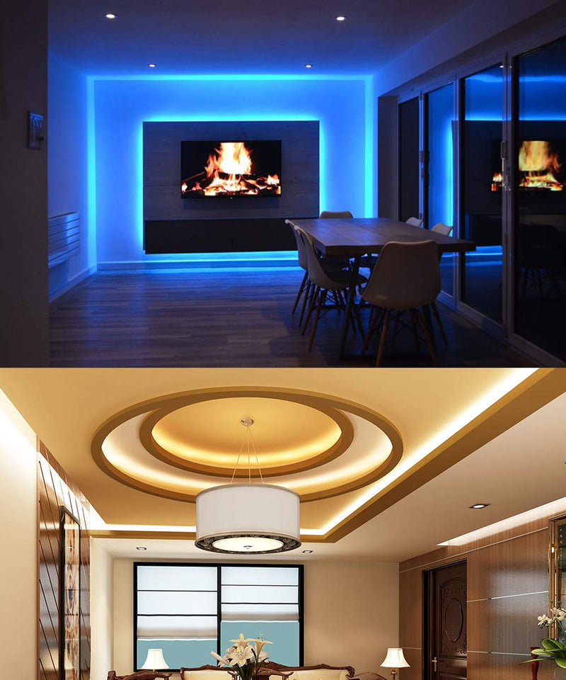 16.4ft RGB LED Strip Lights Kit, RGB LED Light Strip 5050 LED Tape Lights, Color Changing LED Strip Lights with Remote for Home Lighting Kitchen Bed Flexible Strip Lights for Bar Home Decoration