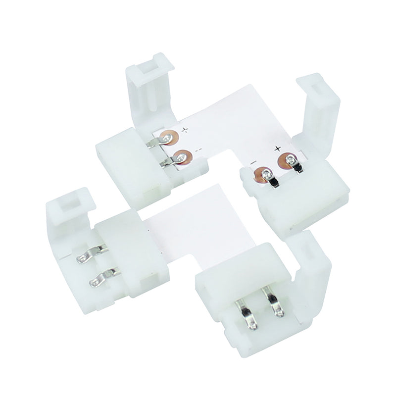 5050 2 Pin LED L Shape Connector - 10PCS iCreating 12V Single Color Solderless LED Light Strip Tape 90 Degree Corner Connectors for 10mm Wide Flexible SMD 5050 5630 Single Color LED Strip Lights