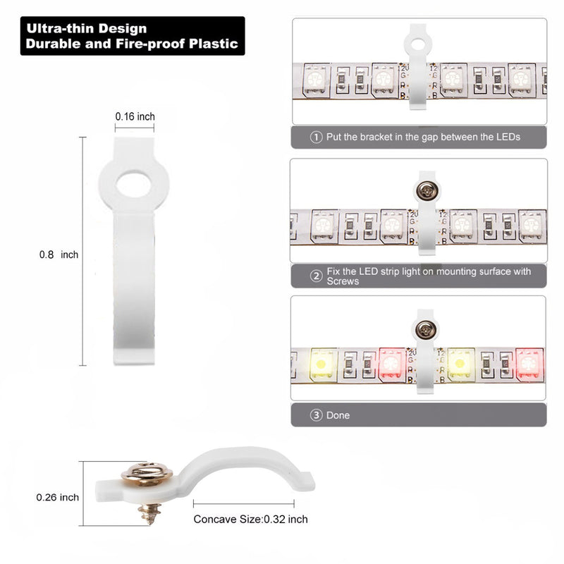 5050 2 Pin LED Strip Light Connector Kit - iCreating 10mm LED Connector Kit Includes 10x LED Strip Light Connector Pigtail, 10x Jumper Connector, 10x L Shape Connectors, 2x DC Connector, 2x Gapless Connectors
