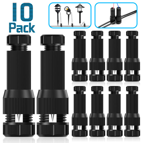 10 Pack Low Voltage Wire Connector - iCreating Landscape Lighting Connectors Waterproof Low Voltage Connectors 12-20 Gauge Low Voltage Wire Connectors for Landscape Lighting Path Lights
