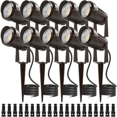 iCreating Low Voltage Landscape Lights - Outdoor Low Voltage Landscape Lighting Warm White 12V Landscape Lighting Waterproof Landscape Spotlight for Outdoor Patio, Lawn, Yard, Garden (10Pack)