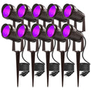 UV Black Light Landscape Lights, 12W Outdoor High Voltage LED Landscape Spot Lights 405nm UV Light Plug in Spotlights for Blacklight Party, Halloween, Fluorescent Poster, Body Paint (10Pack)