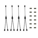 2 Way LED RGB Splitter Cable - iCreating 4PCS Black 5050 4 Pin RGB LED Strip Light Connector Splitter Y Wire with 12 PCS 4 Pin Male Connector for RGB 5050 3528 LED Light Strips