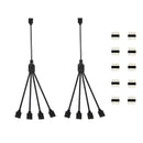 4 Way LED RGB Splitter Cable - iCreating 2PCS Black 5050 4 Pin RGB LED Strip Light Connector Splitter Y Wire with 10 PCS 4 Pin Male Connector for RGB 5050 3528 LED Light Strips