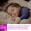 Pink Love LED Neon Sign - LED Neon Light Wall Signs Battery or USB Operated Art Decorative Lights Wall Decor for Home Children Baby Living Room Christmas Wedding Party Decoration