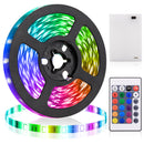 Battery Powered RGB LED Strip Lights – iCreating Battery RGB LED Strip Lights Kit with SMD 5050 Color Changing Battery RGB Light Strip Non-waterproof, Multicolor 24Key Remote Controller