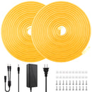 LED Neon Light, iCreating 32.8ft Neon Rope Lights 12V Outdoor Waterproof DIY Neon LED Strip Lights for Custom Neon Signs, Room, Bedroom, Wall, Car Underglow, Wedding (Power Adapter Included)