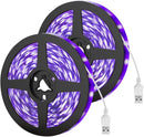UV LED Strip Lights, USB Powered LED Black Light Strips 5V UV Blacklight Strip, UV Black Light LED Strips Kit with Non-Waterproof Super Bright UV LED Light Strip