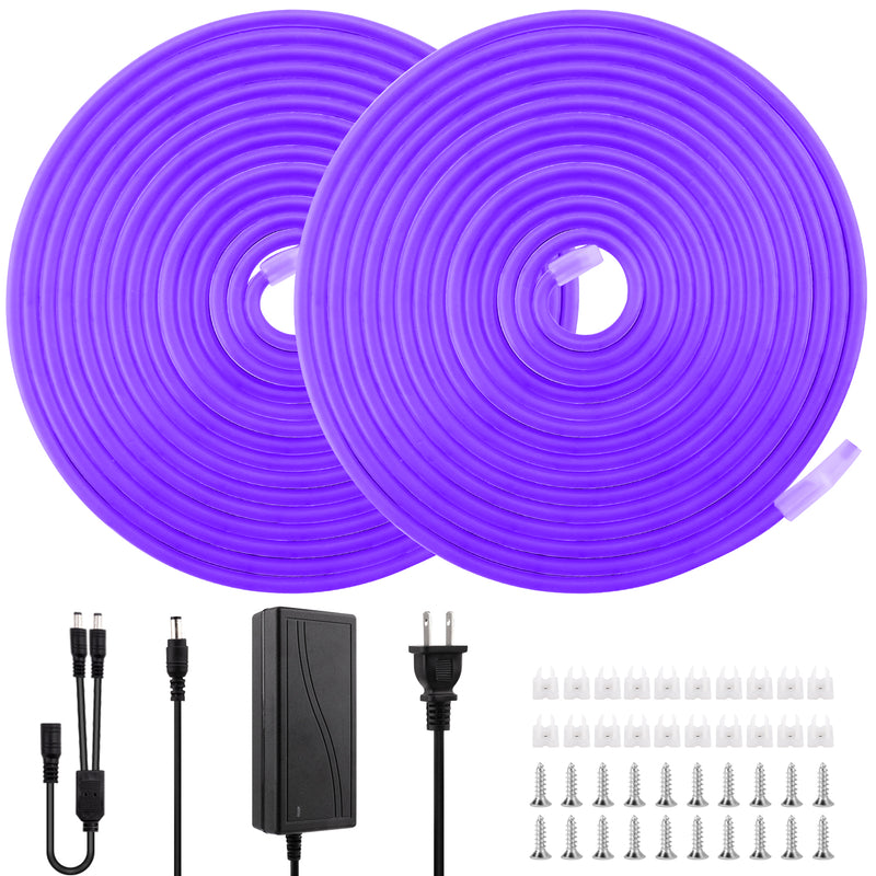 LED Neon Light, iCreating 32.8ft Neon Rope Lights 12V Outdoor Waterproof DIY Neon LED Strip Lights for Custom Neon Signs, Room, Bedroom, Wall, Car Underglow, Wedding (Power Adapter Included)
