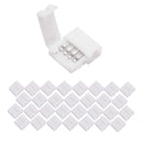 30Packs 4 Pin RGB LED Light Strip Connectors, 10mm Unwired Gapless Solderless LED Strip to Strip Connector Adapter Terminal for 10mm Wide Waterproof SMD 5050 Multicolor RGB LED Strip Light