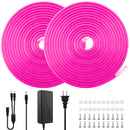 LED Neon Light, iCreating 32.8ft Neon Rope Lights 12V Outdoor Waterproof DIY Neon LED Strip Lights for Custom Neon Signs, Room, Bedroom, Wall, Car Underglow, Wedding (Power Adapter Included)