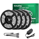 65.6ft White LED Strip Lights, iCreating Upgraded Bright Daylight White LED Light Strip Flexible Tape Lights, LED Mirror Lights, Under Cabinet Lighting Strips for Mirror Under Cabinet Bedroom Kitchen