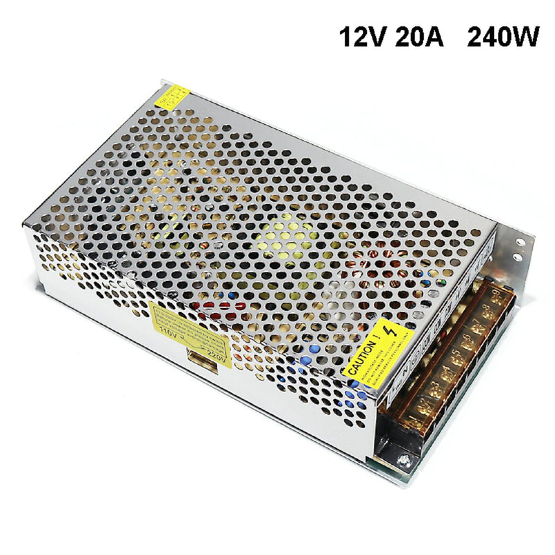 iCreating 12V 20A DC Universal Regulated Switching Power Supply 240W for CCTV, Radio, Computer Project, LED Strip Lights, 3D Printer
