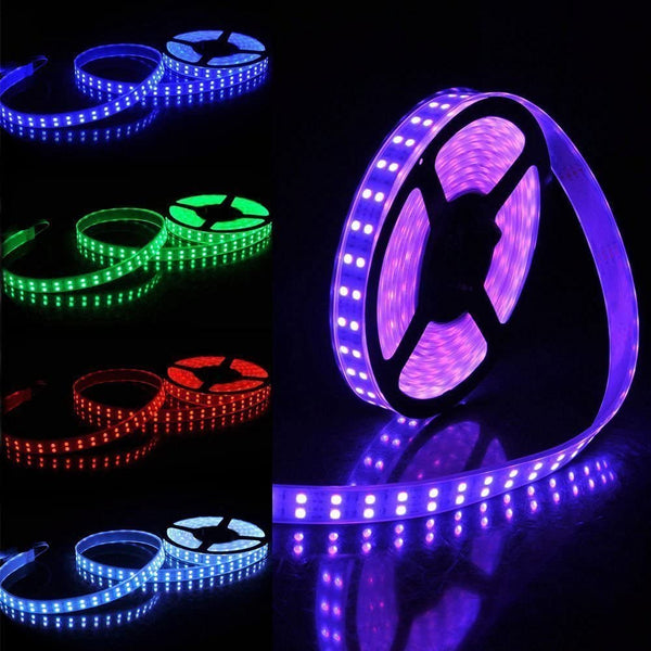 Double Row 5050 RGB LED Strip Light - iCreating 2020 New Design 16.4ft  DC 12V SMD5050 Color Change Flexible LED Strip Lights with 600 LEDs