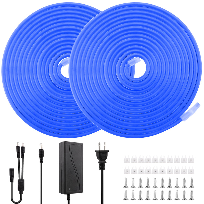 LED Neon Light, iCreating 32.8ft Neon Rope Lights 12V Outdoor Waterproof DIY Neon LED Strip Lights for Custom Neon Signs, Room, Bedroom, Wall, Car Underglow, Wedding (Power Adapter Included)
