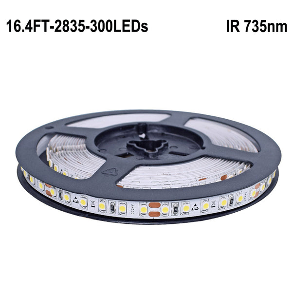 Red 735nm Flexible LED Strip Lights DC 12V SMD2835 60 LEDs Per Meter 5M(16.4FT) by iCreating 2020 New Design