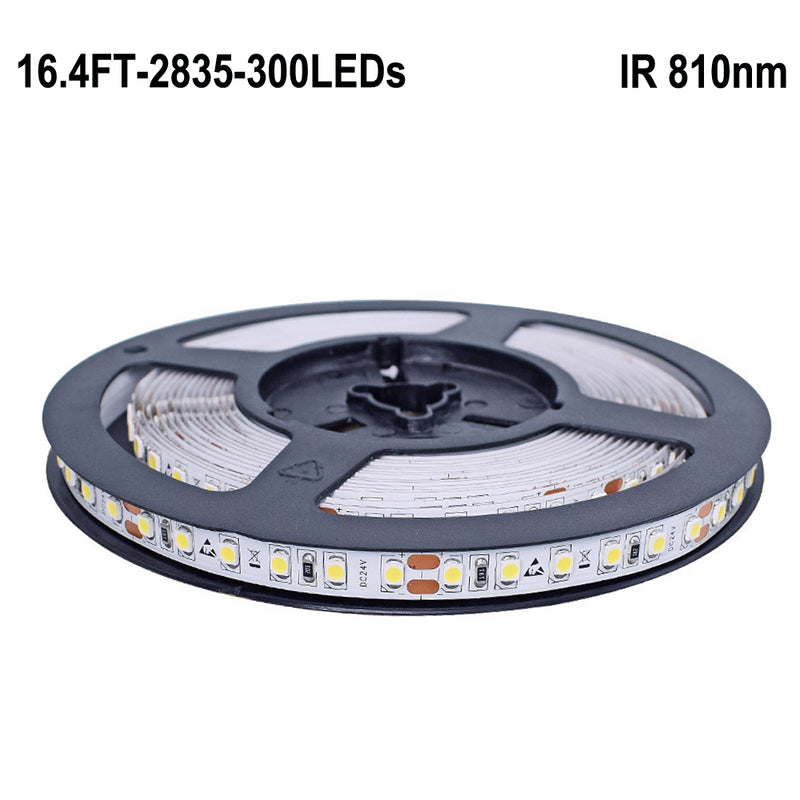 IR InfraRed 810nm LED Strip Lights DC 12V SMD2835 60 LEDs Per Meter 5M