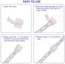 20pcs 4 Pin RGB Waterproof LED Strip Connector - with 20pcs Non-waterproof LED Strip to Strip Connector LED Ribbon Rope Tape Light Gapless Adapter for 10mm Wide Waterproof SMD 5050 RGB LED Strip Light