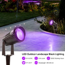 UV Black Light Landscape Lights, 12W Outdoor High Voltage LED Landscape Spot Lights 405nm UV Light Plug in Spotlights for Blacklight Party, Halloween, Fluorescent Poster, Body Paint (10Pack)