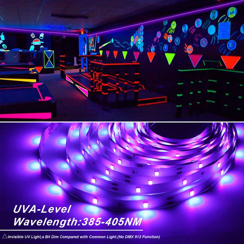 LED UV Black Light Strip Kit, Ultraviolet Waterproof IP65 16.4FT