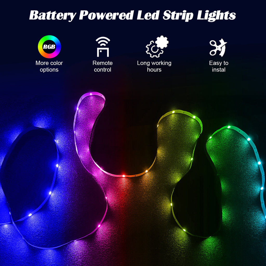 Battery Powered RGB LED Strip Lights – iCreating Battery RGB LED Strip