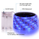 Blue LED Strip Lights - iCreating 2020 New Design Battery Powered LED Light Strip Kit with 6.6FT 2M SMD 3528 IP65 Waterproof Super Bright LED Tape Light, Battery Case
