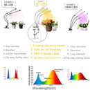 Full Spectrum LED Grow Lights for Indoor Plant, 3 Heads Timing Function Grow Lamp Auto On/Off with 3/6/12H Timer 5 Dimmable Levels 3 Switch Modes Adjustable Gooseneck