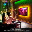 Music Sync LED Strip Lights Battery Powered - iCreating 6.6FT/2M RGB Music Sync LED Light Strip with IR Remote Color Changing 5050 LED Tape Lights for Party, Home, Bedroom, Kitchen DIY Decoration