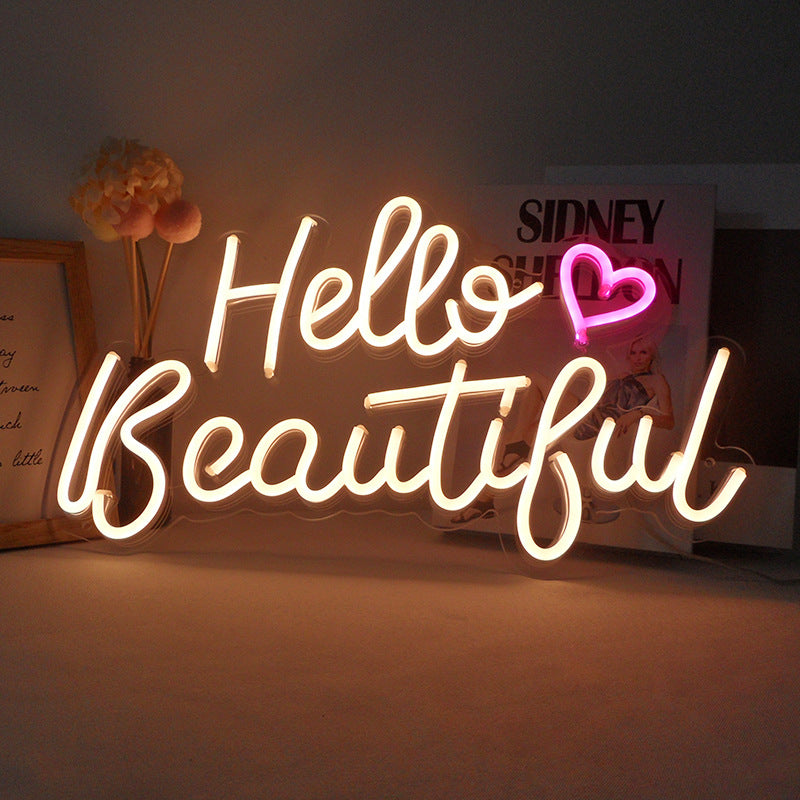 Hello Beautiful Neon Sign