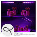 LED Grow Light, 40W Dual Head Timing 5 Dimmable Levels Plant Grow Lights for Indoor Plants with Red Blue Spectrum, Adjustable Gooseneck, 3 6 12H Timer, 3 Switch Modes