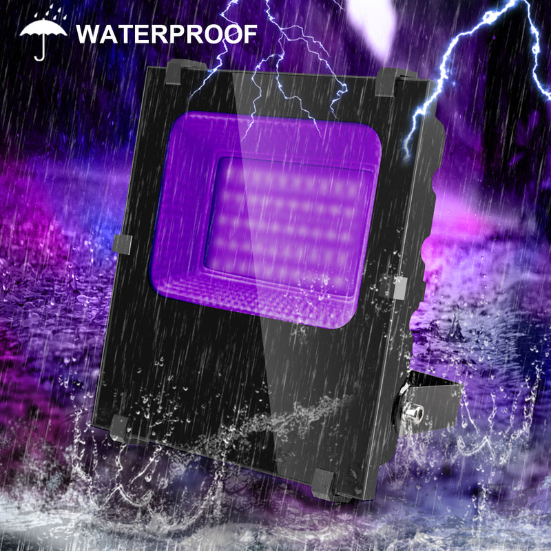 2 Pack 80W LED Black Lights - Blacklight Flood Light IP66 Waterproof Outdoor Blacklight for Dance Party, Stage Lighting, Body Paint, Aquarium, Fluorescent Poster, Glow in The Dark, Neon Glow