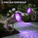 UV Black Light Landscape Lights, 12W Outdoor High Voltage LED Landscape Spot Lights 405nm UV Light Plug in Spotlights for Blacklight Party, Halloween, Fluorescent Poster, Body Paint (10Pack)