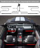 Interior LED Car Lights, iCreating Car LED Strip Light Upgrade Two-Line Design Waterproof 4pcs 48 LED APP Controller Lighting Kits, Multi DIY Color Music Under Dash Car Lighting with Car Charger, DC 12V