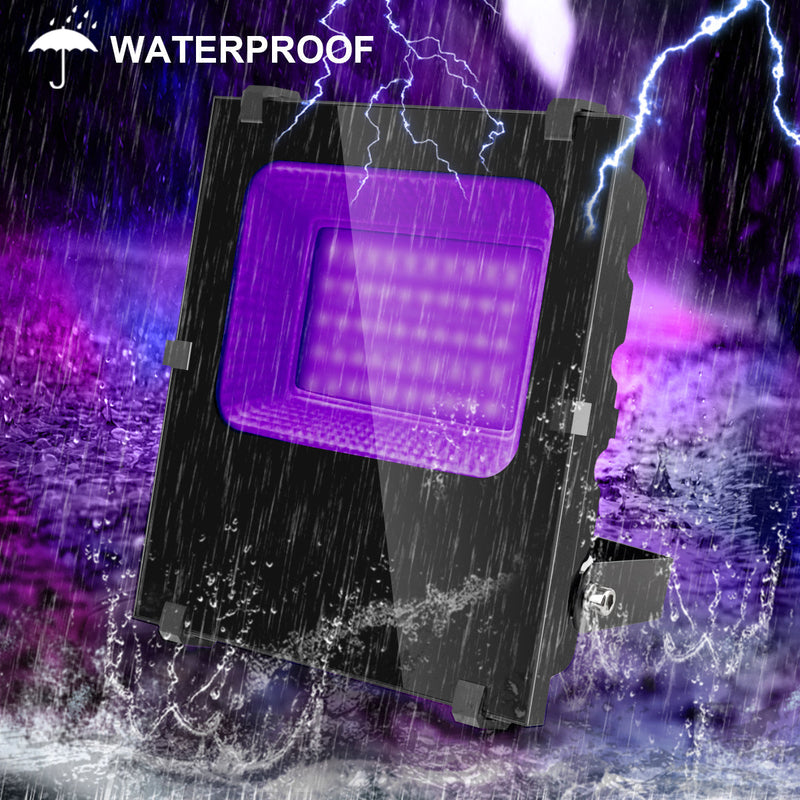 2 Pack 200W LED Black Lights - Blacklight Flood Light IP66 Waterproof Outdoor Blacklight for Dance Party, Stage Lighting, Body Paint, Aquarium, Fluorescent Poster, Glow in The Dark, Neon Glow