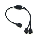 2 Way LED RGB Splitter Cable - iCreating 4PCS Black 5050 4 Pin RGB LED Strip Light Connector Splitter Y Wire with 12 PCS 4 Pin Male Connector for RGB 5050 3528 LED Light Strips