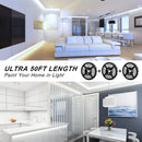 50ft White LED Strip Lights, iCreating Upgraded Bright Daylight White LED Light Strip Flexible Tape Lights, LED Mirror Lights, Under Cabinet Lighting Strips for Mirror Under Cabinet Bedroom Kitchen