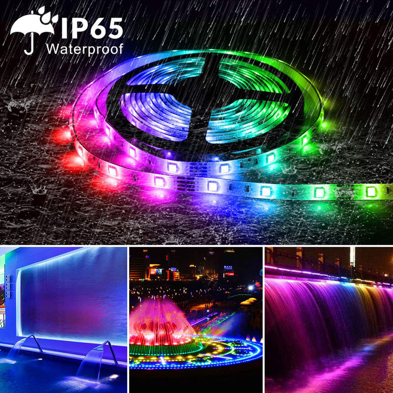 16.4ft 5050 RGB LED Strip Light, iCreating 2020 New Design DC 12V SMD5050 Color Change Flexible LED Strip Lights with 300 LEDs