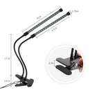 LED Grow Light, 40W Dual Head Timing 5 Dimmable Levels Plant Grow Lights for Indoor Plants with Red Blue Spectrum, Adjustable Gooseneck, 3 6 12H Timer, 3 Switch Modes