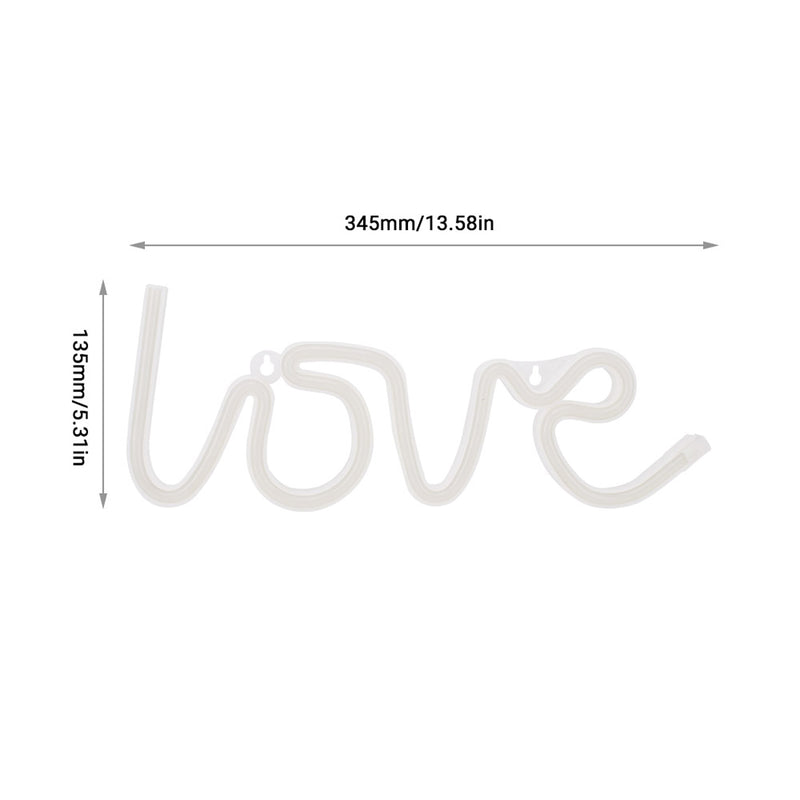 Pink Love LED Neon Sign - LED Neon Light Wall Signs Battery or USB Operated Art Decorative Lights Wall Decor for Home Children Baby Living Room Christmas Wedding Party Decoration