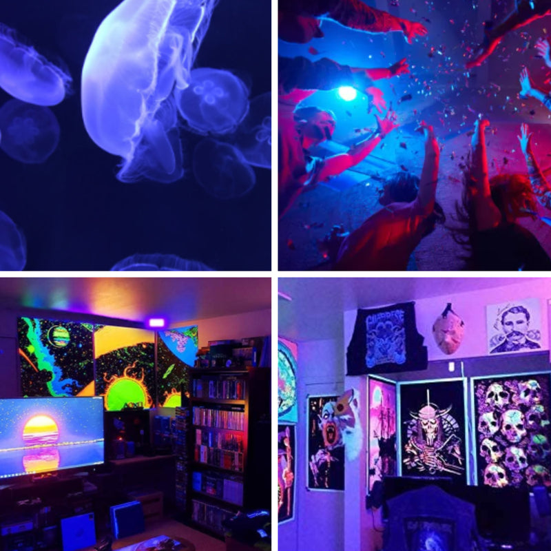 LED Black Lights - UV LED Corner Floor Lamp, Blacklight Corner Lights, 60'' Corner Lamp, Black Light Corner Lighting for Glow Party, Body Paint, Fluorescent Poster, Glow in The Dark