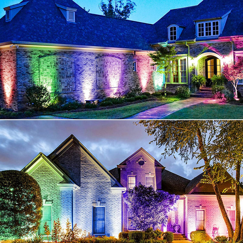 EAGLOD RGBW LED Well Lights,RGB Low Voltage Landscape Lights Color Changing  10W Outdoor In-Ground Lights Waterproof,12-24V Multicolor Landscape